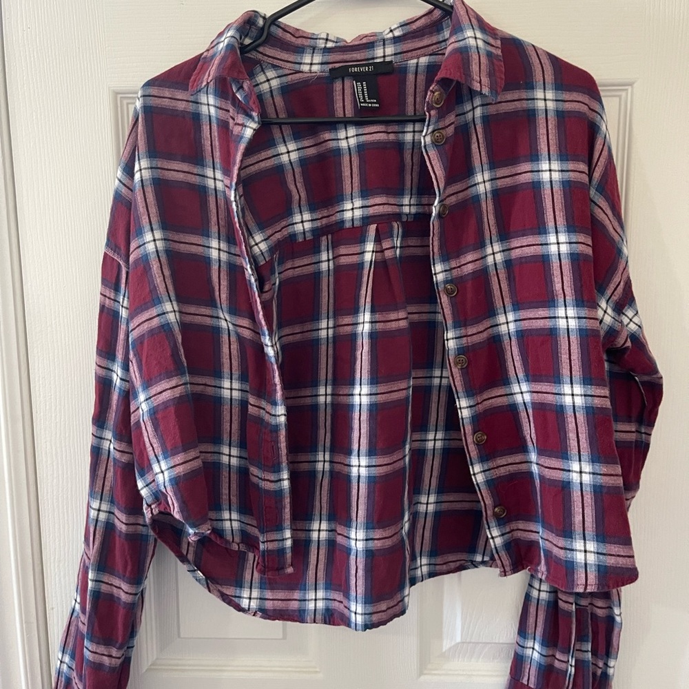 Forever 21 Red, Plaid Flannel Shirt,  size medium